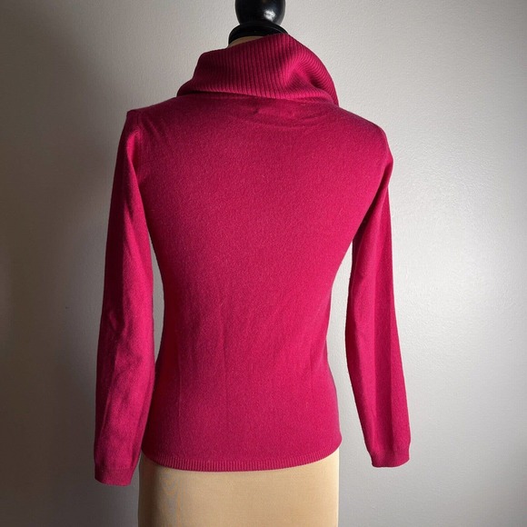 100% Cashmere Pure Collection Cowl Neck Sweater Winter Crimson NWT Size 2 EU 34 - Picture 3 of 11